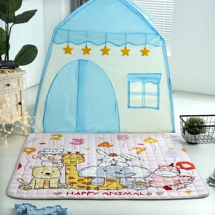 91家纺网 家纺一手货源 找家纺 （总）沁童 2023新款 儿童数码印花卡通加厚帐篷垫