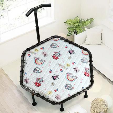 91家纺网 家纺一手货源 找家纺 沁童 2023新款 卡通数码印花儿童六边形围栏垫蹦蹦床垫 彩虹小马