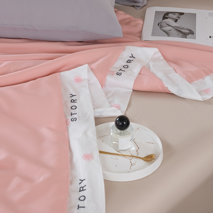 91家纺网 家纺一手货源 找家纺 （总）优姿家纺 新品60s莫代尔绣花拼角夏被