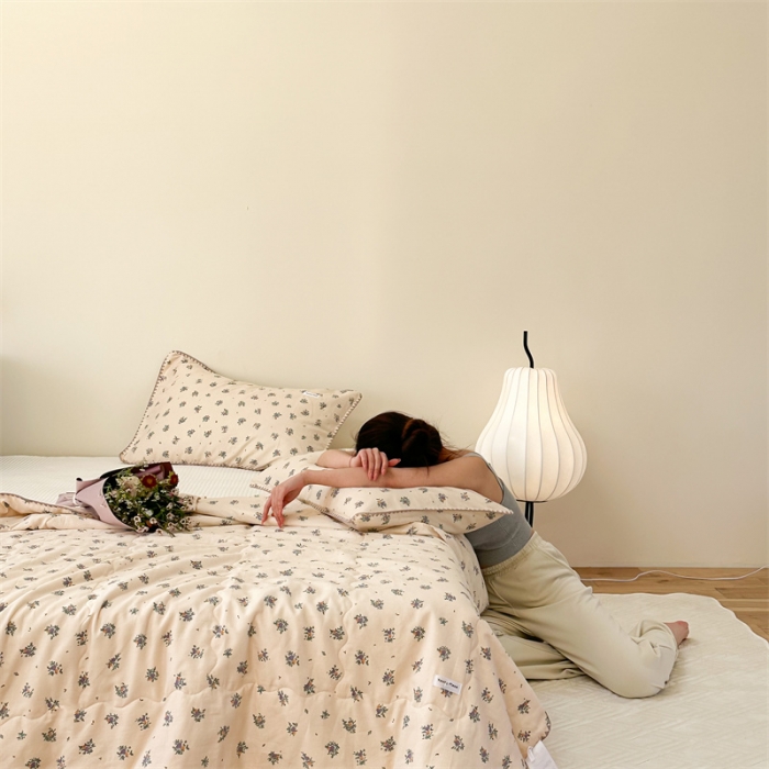 91家纺网 家纺一手货源 找家纺 洋铭区  2023双层纱夏被 小紫花