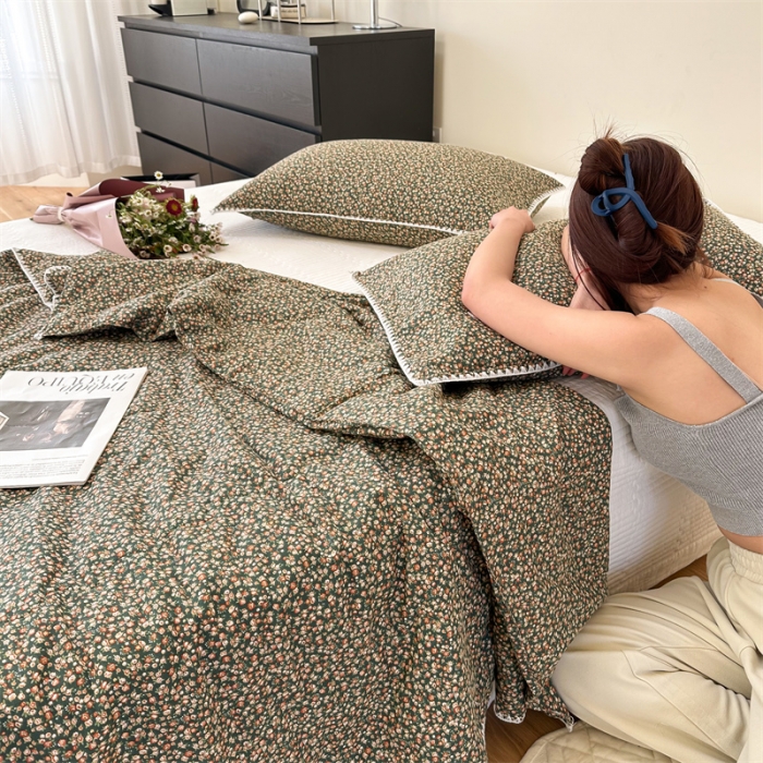 91家纺网 家纺一手货源 找家纺 洋铭区  2023双层纱夏被 小蔷薇