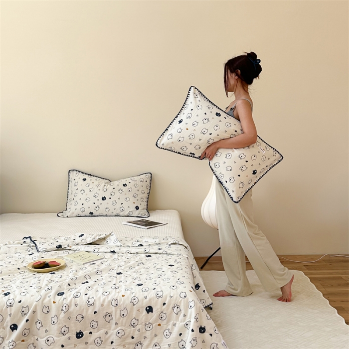 91家纺网 家纺一手货源 找家纺 洋铭区  2023双层纱夏被 小萌狗