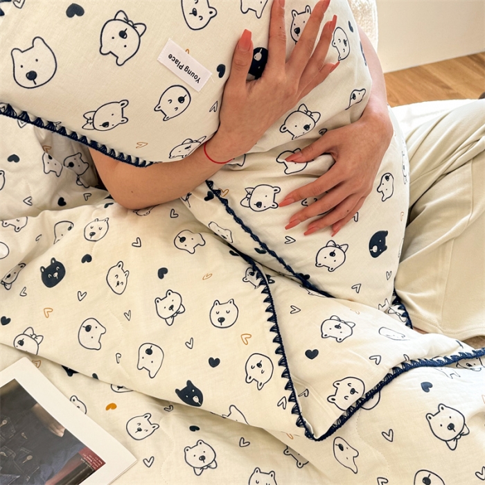 91家纺网 家纺一手货源 找家纺 洋铭区  2023双层纱夏被 小萌狗