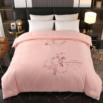 91家纺网 家纺一手货源 找家纺 总美伦美 铂金尊享专版刺绣被子被芯冬被春秋被夏被 手工订花被