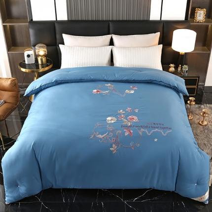 91家纺网 家纺一手货源 找家纺 总美伦美 铂金尊享专版刺绣被子被芯冬被春秋被夏被 手工订花被