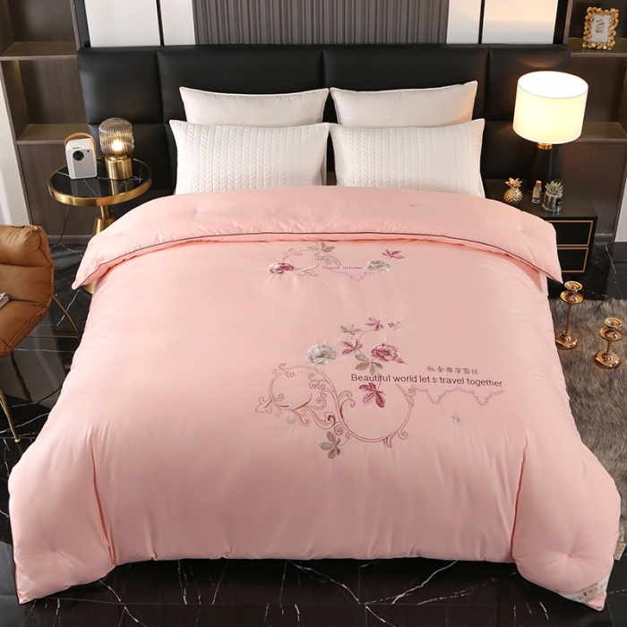 91家纺网 家纺一手货源 找家纺 总美伦美 铂金尊享专版刺绣被子被芯冬被春秋被夏被 手工订花被