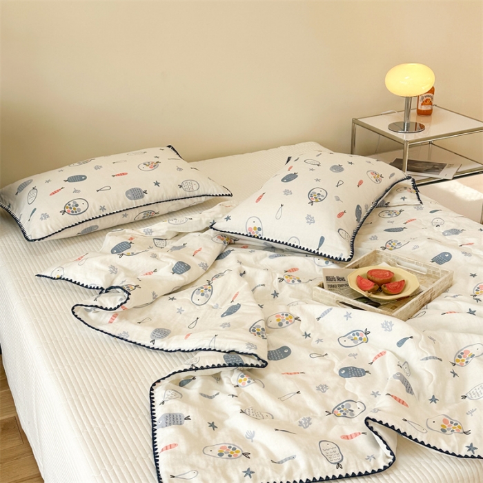 91家纺网 家纺一手货源 找家纺 洋铭区  2023双层纱夏被 小海洋