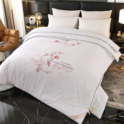 91家纺网 家纺一手货源 找家纺 总美伦美 拉链二合一子母专版刺绣子被芯冬被春秋被夏被手工订花被