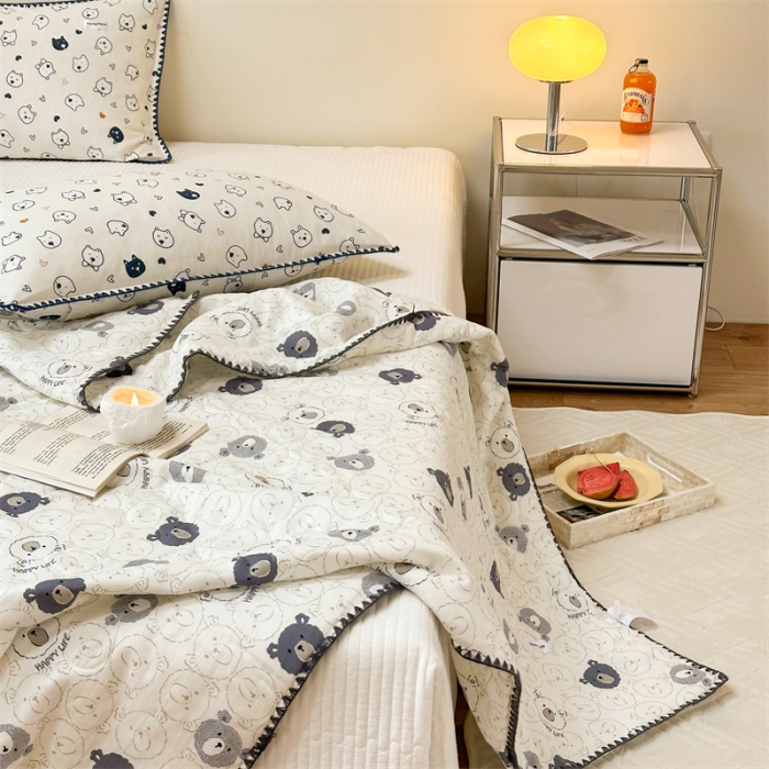 91家纺网 家纺一手货源 找家纺 洋铭区  2023双层纱夏被 小嘟熊