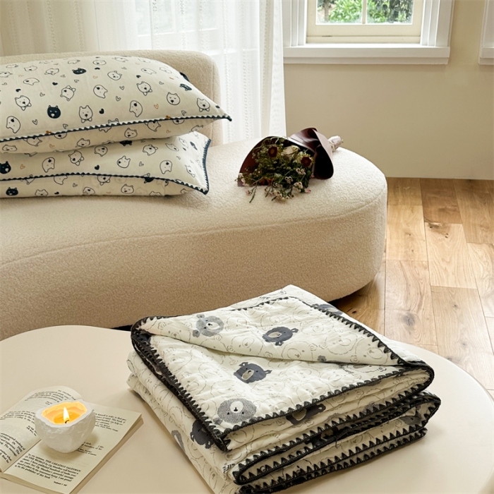 91家纺网 家纺一手货源 找家纺 洋铭区  2023双层纱夏被 小嘟熊