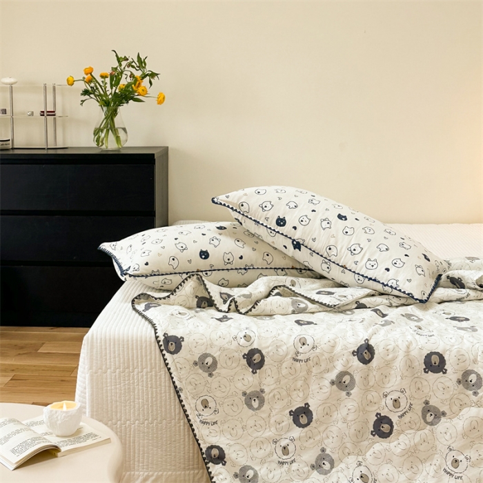 91家纺网 家纺一手货源 找家纺 洋铭区  2023双层纱夏被 小嘟熊