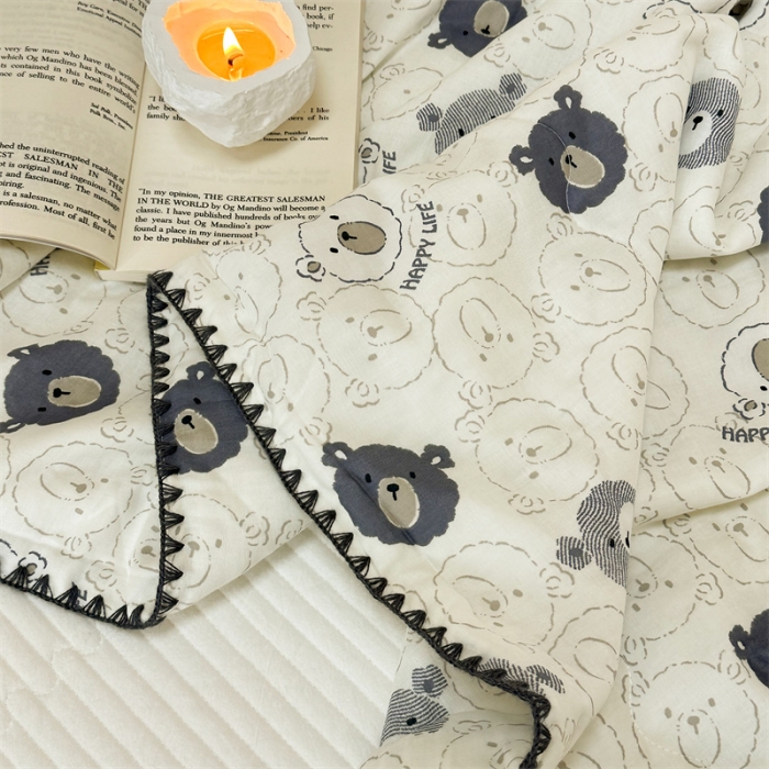 91家纺网 家纺一手货源 找家纺 洋铭区  2023双层纱夏被 小嘟熊