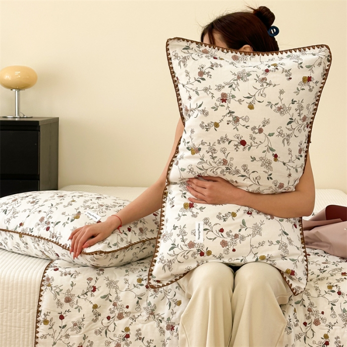 91家纺网 家纺一手货源 找家纺 洋铭区  2023双层纱夏被 小茶花