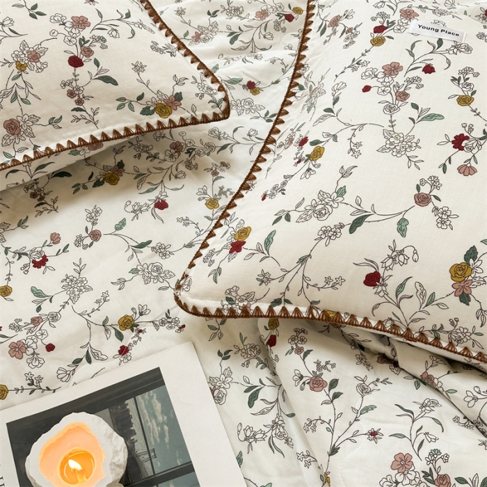 91家纺网 家纺一手货源 找家纺 洋铭区  2023双层纱夏被 小茶花