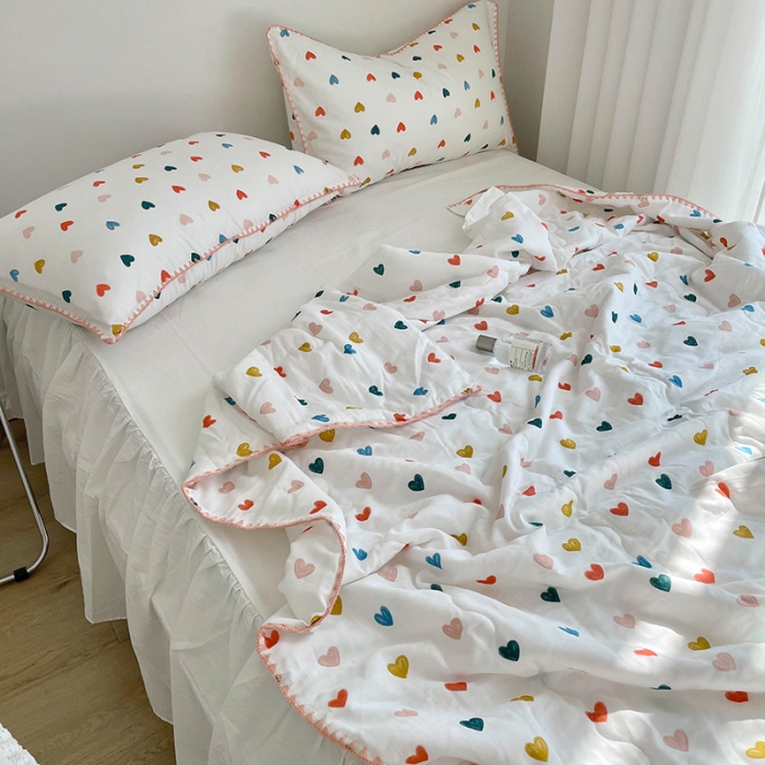 91家纺网 家纺一手货源 找家纺 洋铭区  2023双层纱夏被 甜心宝贝