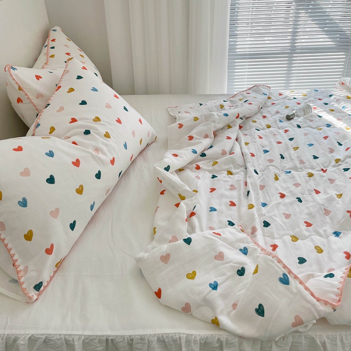 91家纺网 家纺一手货源 找家纺 洋铭区  2023双层纱夏被 甜心宝贝