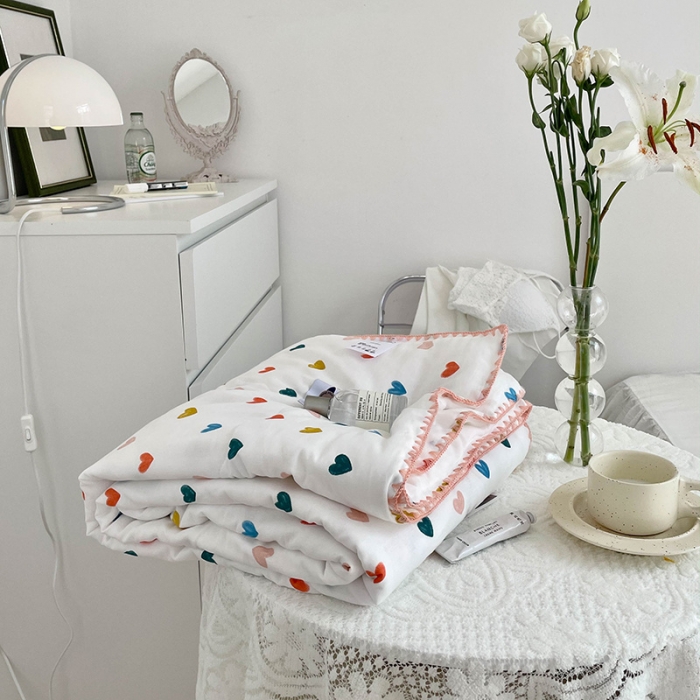 91家纺网 家纺一手货源 找家纺 洋铭区  2023双层纱夏被 甜心宝贝