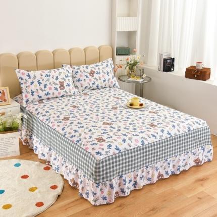 91家纺网 家纺一手货源 找家纺 (总)名优 2023新款13070田园风床裙四套件