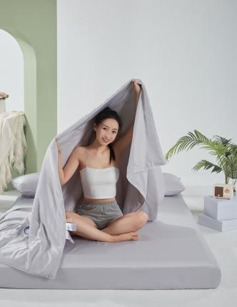 91家纺网 家纺一手货源 找家纺 壹张床2025新款水洗天丝夏被夏凉被空调被四件套 冰川银