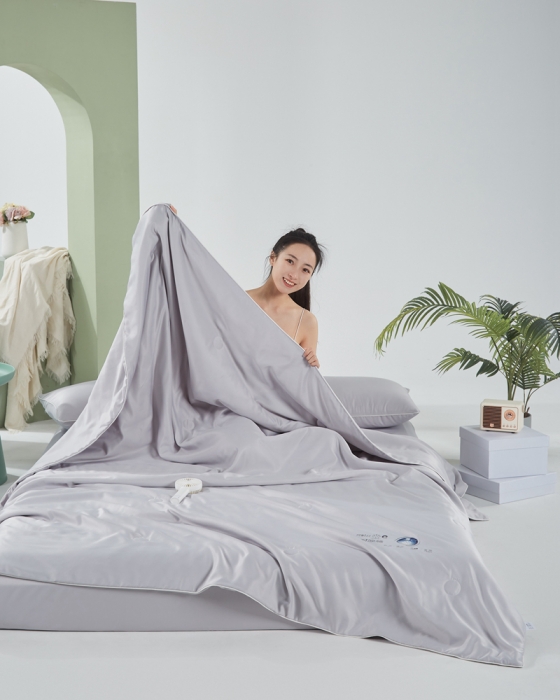 91家纺网 家纺一手货源 找家纺 壹张床2025新款水洗天丝夏被夏凉被空调被四件套 冰川银