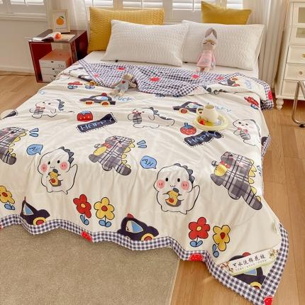 91家纺网 家纺一手货源 找家纺 眠优居 2023新款全棉棉花印花夏被 百变恐龙