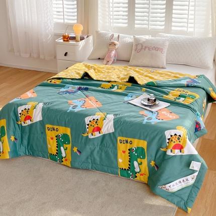 91家纺网 家纺一手货源 找家纺 眠优居 2023新款全棉棉花印花夏被 恐龙家族