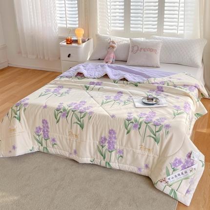 91家纺网 家纺一手货源 找家纺 眠优居 2023新款全棉棉花印花夏被 薰衣草