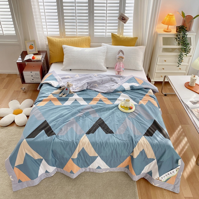 91家纺网 家纺一手货源 找家纺 眠优居 2023新款全棉棉花印花夏被 安道尔