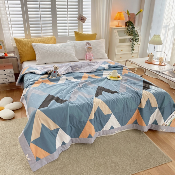 91家纺网 家纺一手货源 找家纺 眠优居 2023新款全棉棉花印花夏被 安道尔