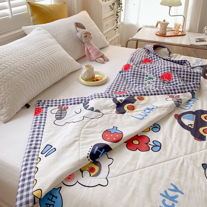 91家纺网 家纺一手货源 找家纺 眠优居 2023新款全棉棉花印花夏被 百变恐龙