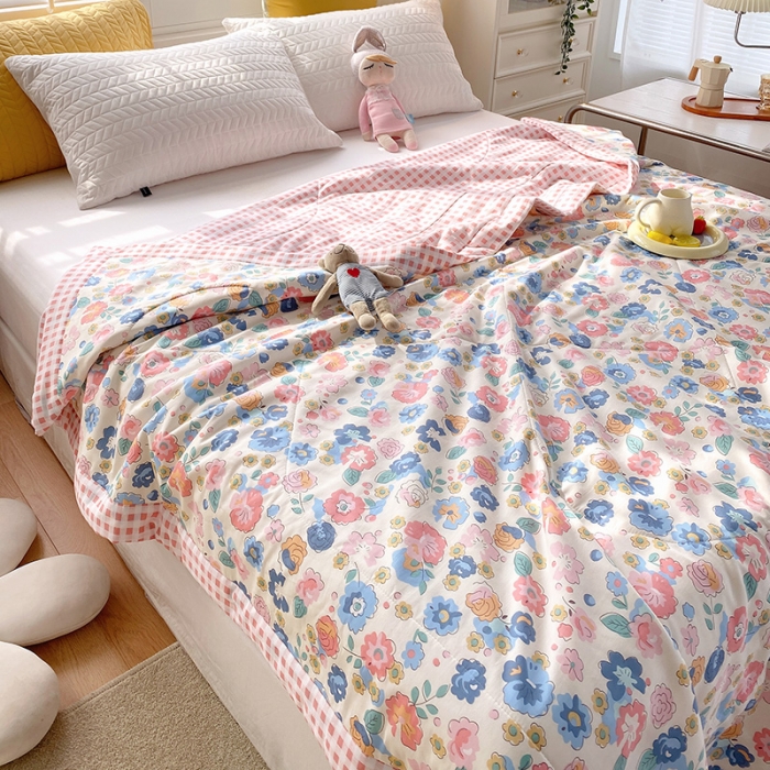 91家纺网 家纺一手货源 找家纺 眠优居 2023新款全棉棉花印花夏被 晨语初听