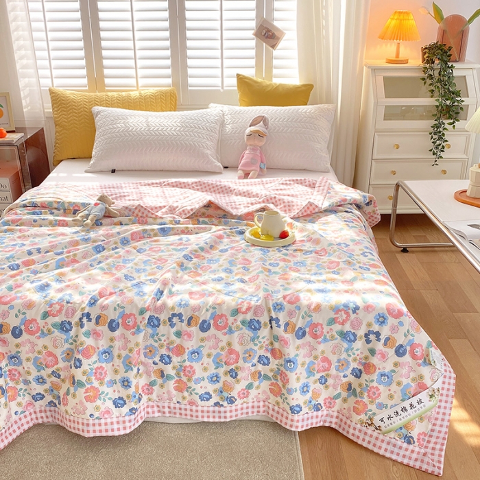 91家纺网 家纺一手货源 找家纺 眠优居 2023新款全棉棉花印花夏被 晨语初听