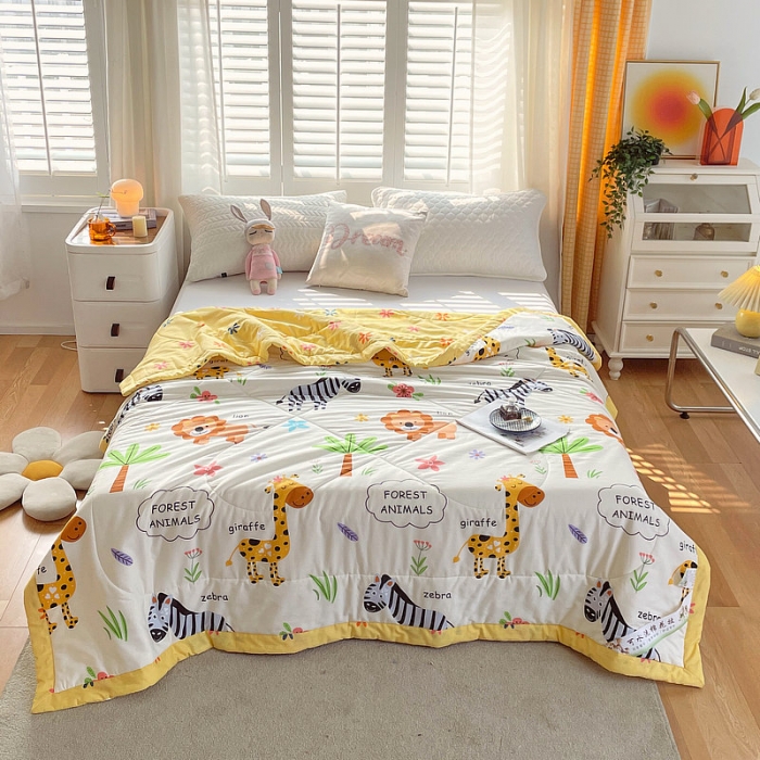 91家纺网 家纺一手货源 找家纺 眠优居 2023新款全棉棉花印花夏被 欢乐谷