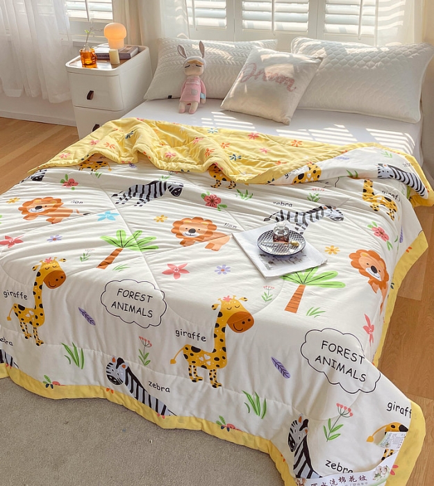 91家纺网 家纺一手货源 找家纺 眠优居 2023新款全棉棉花印花夏被 欢乐谷