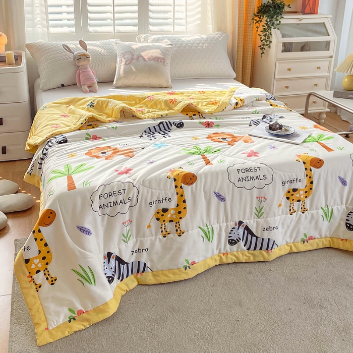 91家纺网 家纺一手货源 找家纺 眠优居 2023新款全棉棉花印花夏被 欢乐谷