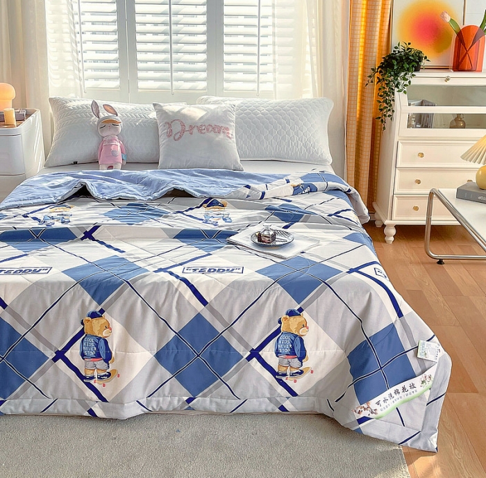 91家纺网 家纺一手货源 找家纺 眠优居 2023新款全棉棉花印花夏被 酷盖