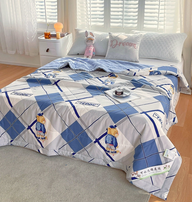 91家纺网 家纺一手货源 找家纺 眠优居 2023新款全棉棉花印花夏被 酷盖