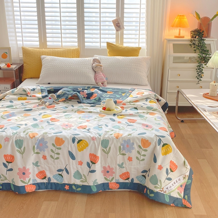 91家纺网 家纺一手货源 找家纺 眠优居 2023新款全棉棉花印花夏被 落落繁花