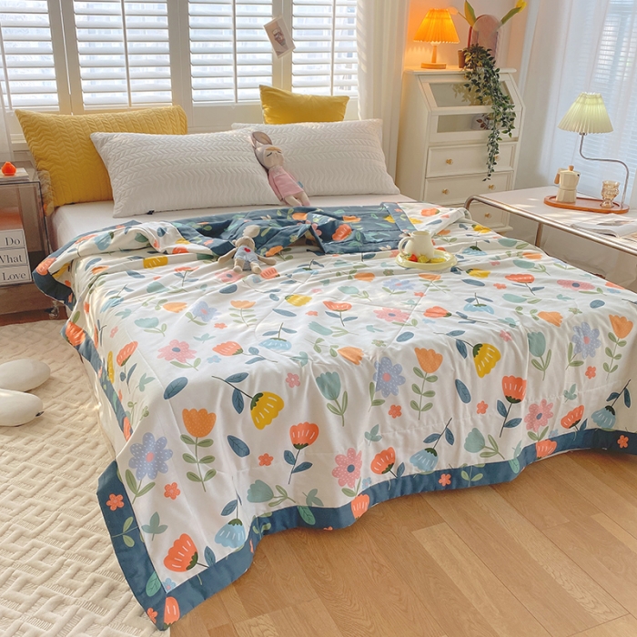 91家纺网 家纺一手货源 找家纺 眠优居 2023新款全棉棉花印花夏被 落落繁花