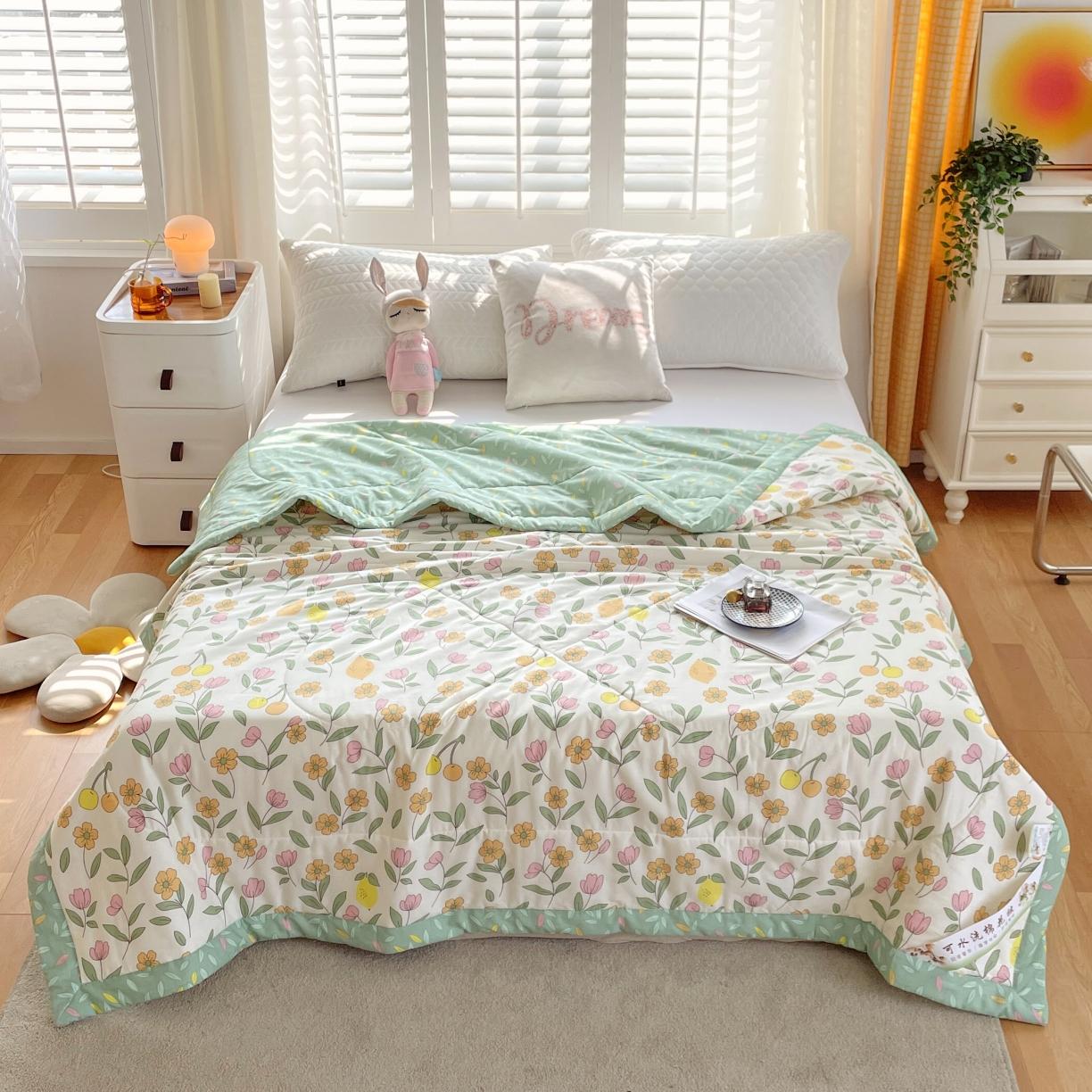 91家纺网 家纺一手货源 找家纺 眠优居 2023新款全棉棉花印花夏被 梦游仙境