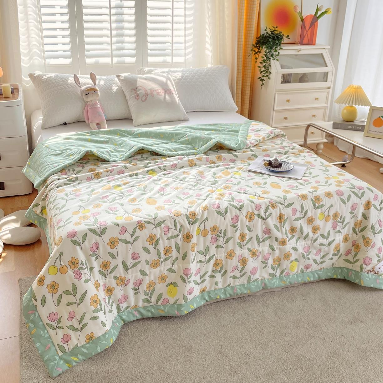 91家纺网 家纺一手货源 找家纺 眠优居 2023新款全棉棉花印花夏被 梦游仙境