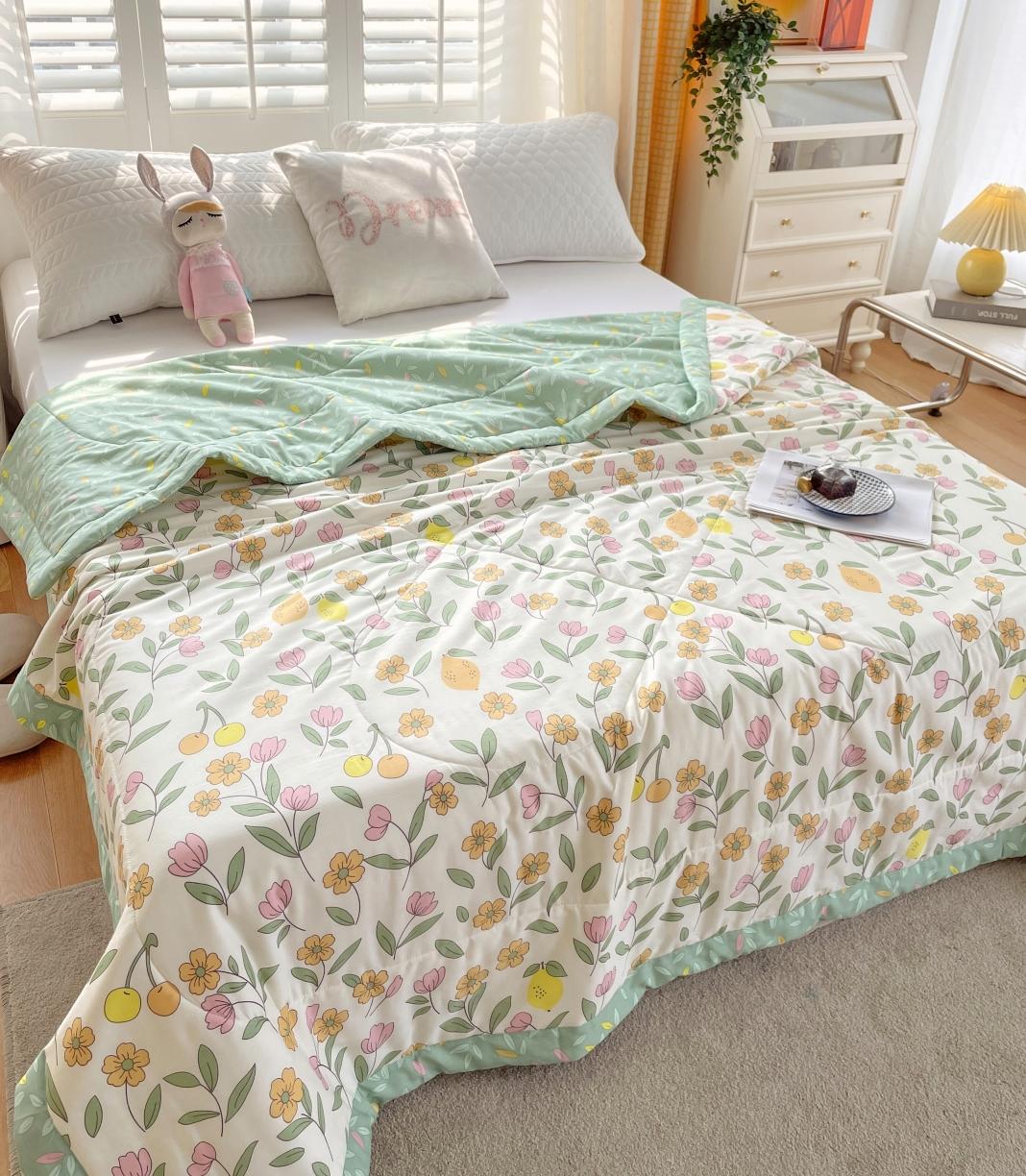 91家纺网 家纺一手货源 找家纺 眠优居 2023新款全棉棉花印花夏被 梦游仙境