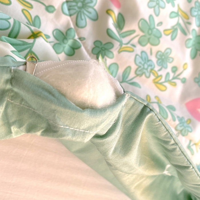 91家纺网 家纺一手货源 找家纺 眠优居 2023新款全棉棉花印花夏被 心动甜心-绿