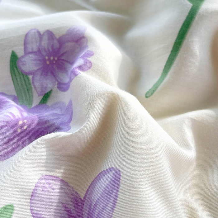 91家纺网 家纺一手货源 找家纺 眠优居 2023新款全棉棉花印花夏被 薰衣草