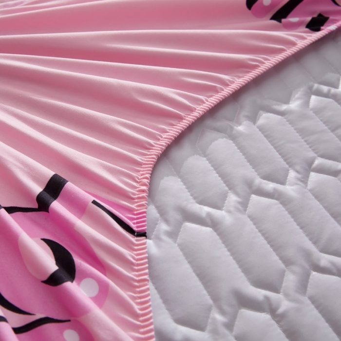 91家纺网 家纺一手货源 找家纺 202直播新款亲肤水洗棉夹棉防水床笠床垫床罩保护罩 欢乐兔