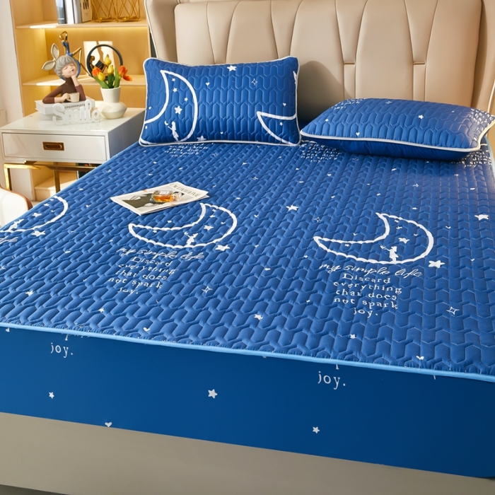 91家纺网 家纺一手货源 找家纺 202直播新款亲肤水洗棉夹棉防水床笠床垫床罩保护罩 晚安