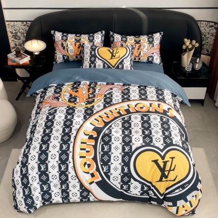 91家纺网 家纺一手货源 找家纺 色鬼布艺 2023新款13376纯棉潮牌四件套