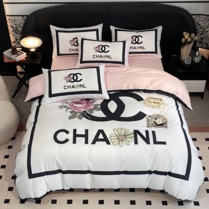 91家纺网 家纺一手货源 找家纺 色鬼布艺 2023新款13376纯棉潮牌四件套