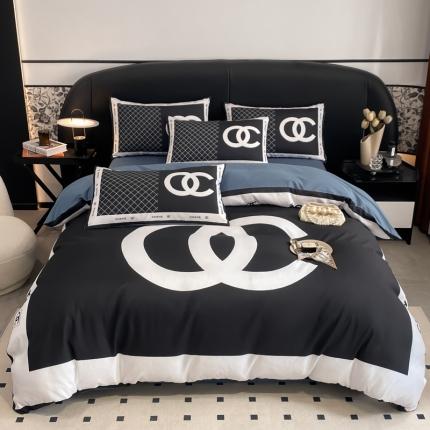 91家纺网 家纺一手货源 找家纺 色鬼布艺 2023新款13376纯棉潮牌四件套