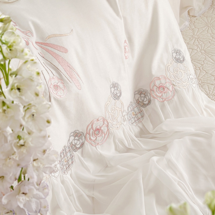 91家纺网 家纺一手货源 找家纺 （总）亲亲公主 2025新款全棉蕾丝公主风四件套-芊芊公主